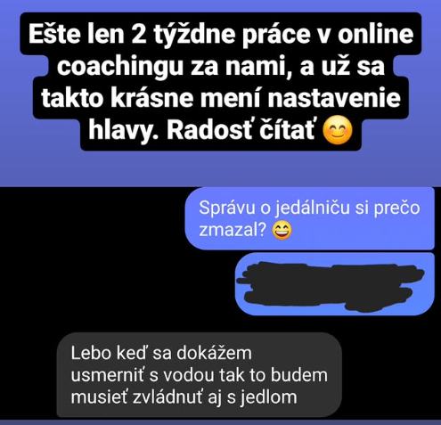 Správa od klienta počas spolupráce